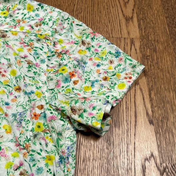 Naked & Famous Denim Lightweight S/S Easy Shirt Button Floral Mens Large - Picture 8 of 9